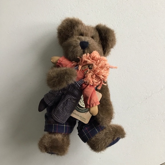 Adorable Boyds Bears Simon Beanster And Andy - Brown Plush Teddy with His Doll - Picture 10 of 13
